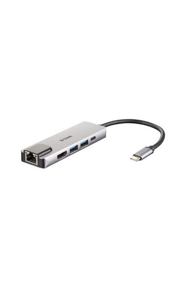 D-Link HUB USB D-LINK DUB-M520, Gigabit LAN x 1, USB 3.0 x 2, HDMI x 1, USB Type C x 1 (Argintiu)