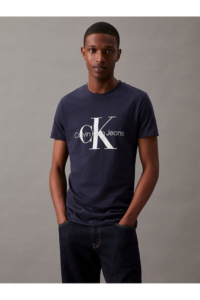 Calvin Klein Erkek Gökyüzü Mavi Kısa Kollu Tişört