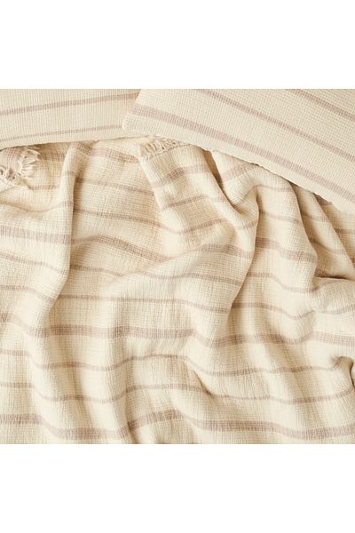 Bella Maison 100% Cotton Bahama Muslin Filled Multi-Purpose Double Bed Cover Set Cream (230X250 cm)