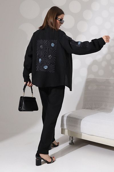 Miss Allos Set de damă din spate și braț cu paiete, cu broderie detaliată, kimono și caftan