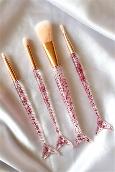 Trade Bazaar طقم فرشاة سمكة مكون من 4 قطع لون وردي لامع