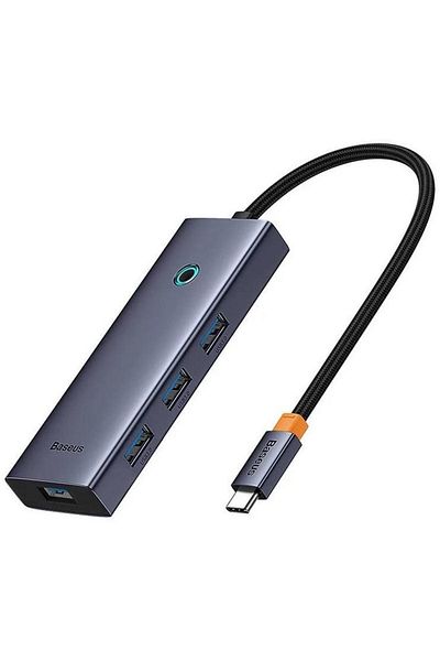 Baseus Hub Baseus UltraJoy 6-în-1, 2x USB-C, 1x HDMI, 4x USB 3.0, 1xPD, 100W (Gri)