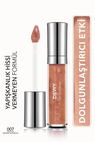 Flormar Plumping Lip Gloss- Dewy Lip Booster -007 Bronze Elegance- 8682536093941