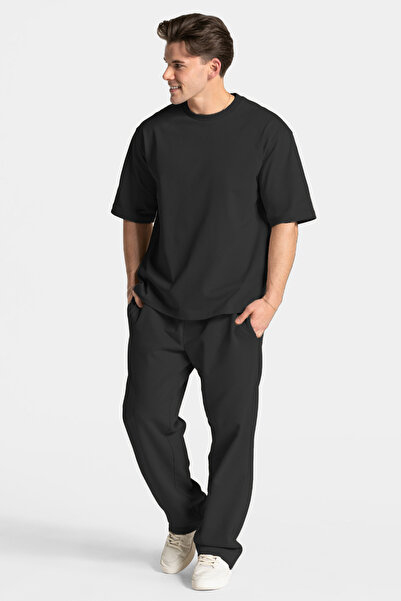 BayBayan Men's Crew Neck Short Sleeve Tracksuit Set