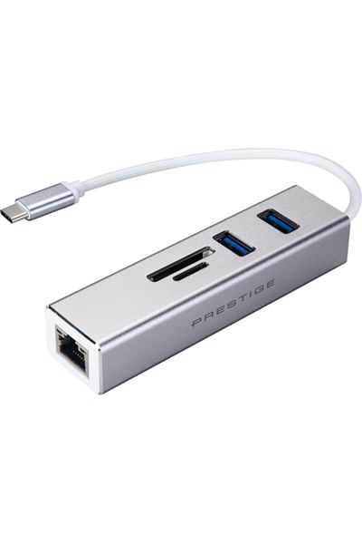 MSI Hub USB MSI Prestige Type C Multi-port, 2x USB 3.0, 1x Card SD, 1x RJ-45 (Gri)