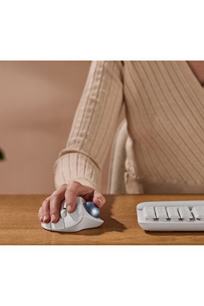 logitech Mouse Logitech ERGO M575S, Wireless Trackball, USB (Alb/Albastru)