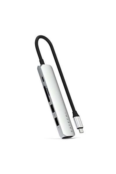 Satechi HUB USB Satechi Slim 6-în-1 ST-P6SS, USB-C PD 100 W, HDMI 4K, USB-A 3...