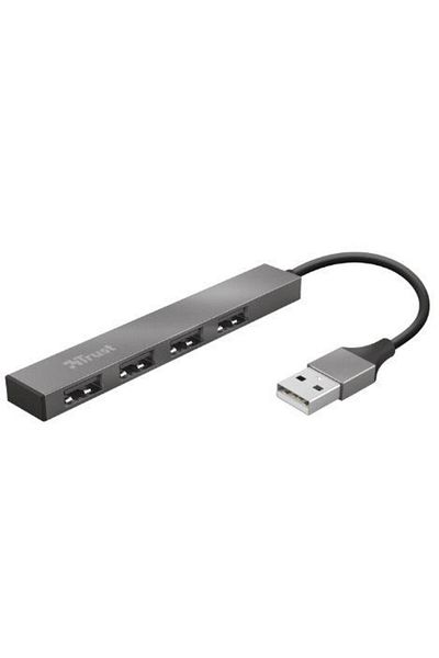 Trust HUB USB Trust Halyx Aluminium, 4 x USB 2.0 (Argintiu)
