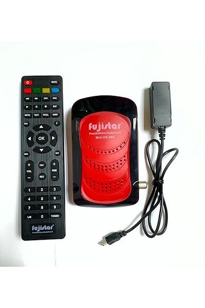 fujistar Digital Satellite Receiver UHD 4K Receiver Dual Display Mini HD-888 Dual Sensor Red/Black