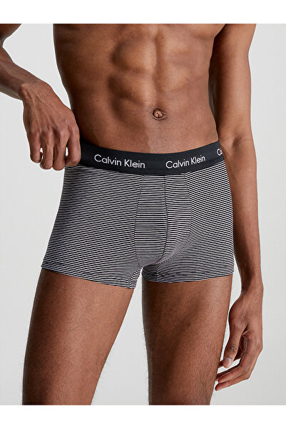 Calvin Klein Erkek Siyah Çizgili Düşük Bel Boxer