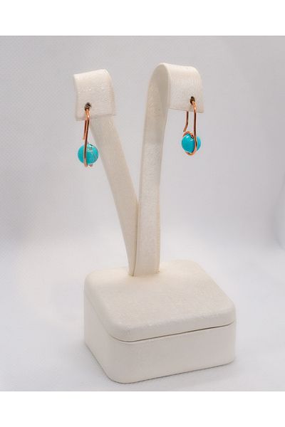 Luna Turquoise Natural Stone Copper Earrings