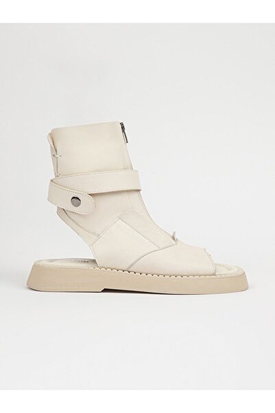 Penno Beige Leather Women's Sandals