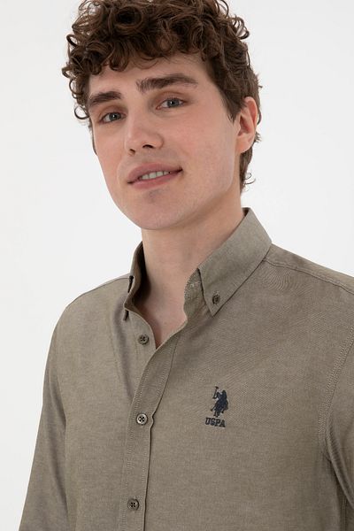 U.S. Polo Assn. Ανδρικό πουκάμισο με μακρυμάνικο βιζόν 50298009 -VR052