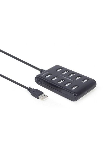 Gembird GEMBIRD external hub, USB ports: USB 2.0 x 10, USB connection, 0.8 m cable, black