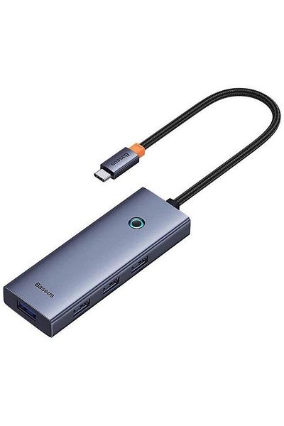 Baseus Hub Baseus UltraJoy 6-în-1, 2x USB-C, 1x HDMI, 4x USB 3.0, 1xPD, 100W (Gri)