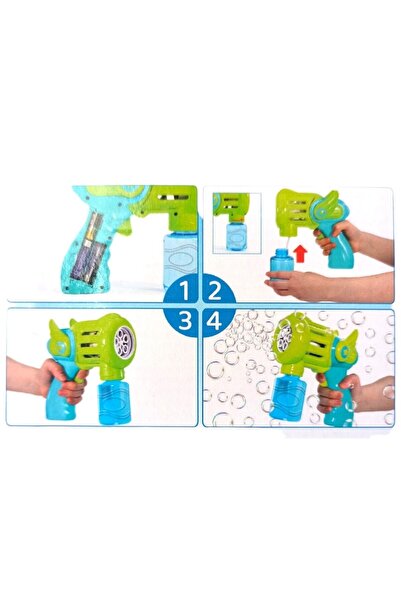 PopŞeker Bubble Machine Gun Baloncuk Çıkartan Tabanca Büyük Boy Pilli Otomatik Köpük Tabancası Yeşil/kırmızı
