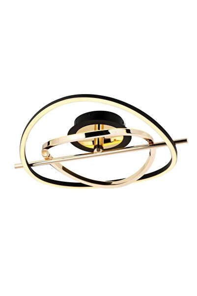 Luence Tuna Tekli Plafonyer Avize Gold-Black