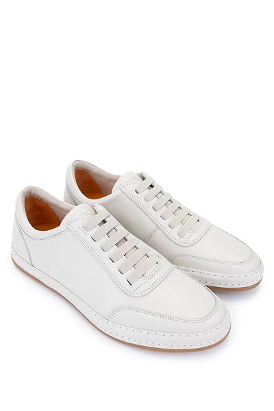 Tamer Tanca Men's Genuine Leather Beige Sneakers & Sports Shoes