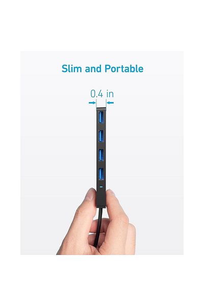 Anker Hub USB Anker USB-C, 4x USB-A, 5Gbps (Negru)