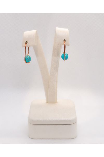 Luna Turquoise Natural Stone Copper Earrings