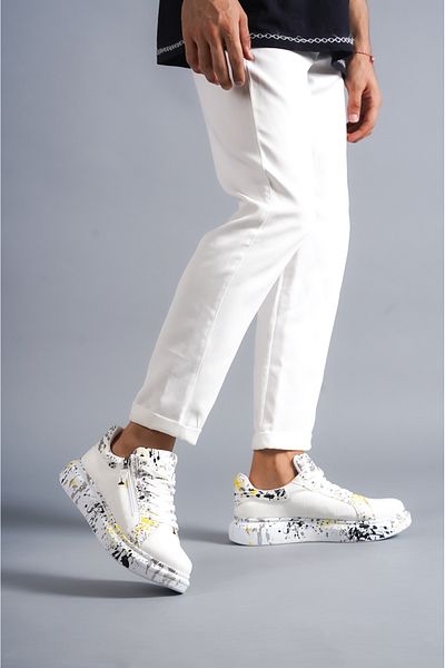 EBRUS TREND Et-Kb02 Crocodile White Yellow Men's Shoes