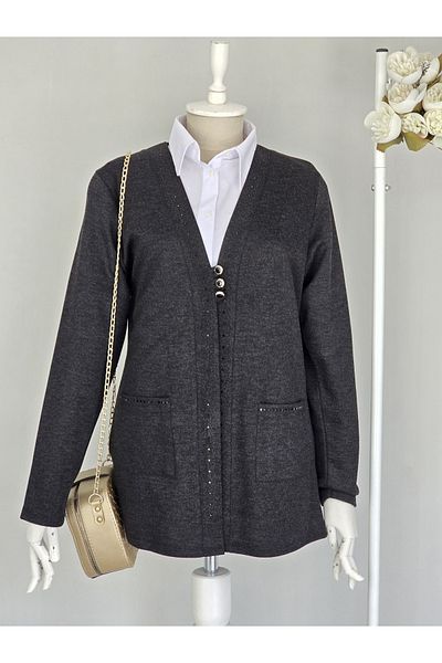 ENDAMIM Large Size Cardigan - with Pockets and Moderate Thickness