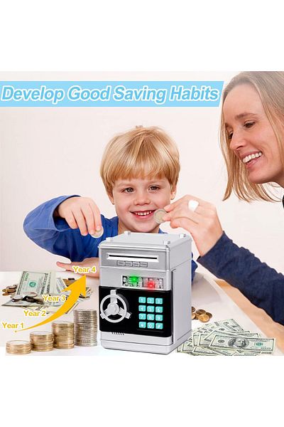 AWH Kids ATM Piggy Bank Toy for Ages 3-12 Cash Coin Can Gift for Boys & Girls, Assorted Color