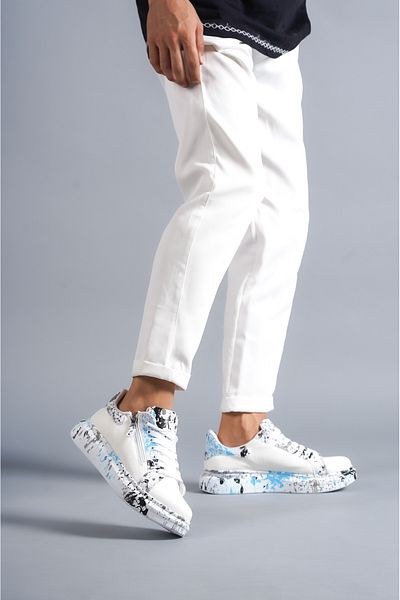 EBRUS TREND Et-Kb02 Crocodile White Blue Men's Shoes