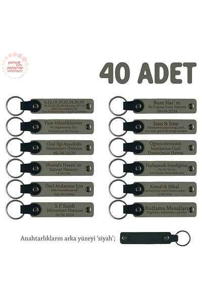 Miaju Ash Gray & Black, a Meaningful Graduation Souvenir for High School Classes Set of 40, Memory Keychain