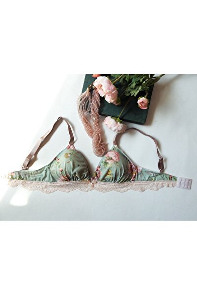 Veille Γυναικείο Πράσινο Σουτιέν με λουλούδια