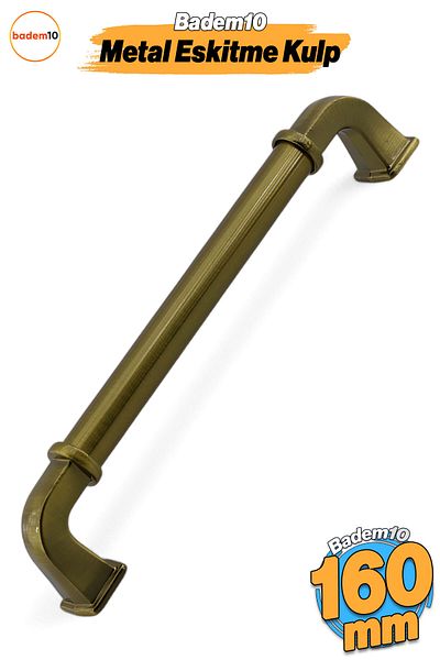 Badem10 Mâner Alfa Metal Antic Galben 160 mm-16cm Sertar de mobilier Dulap de bucătărie Mânere de ușă Dulap Mâner de ușă