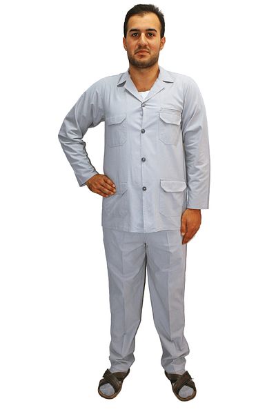 Beratnur Luxury Men's Linen 4-Pocket Double Safari Suit Hajj Umrah Outfit Light Gray