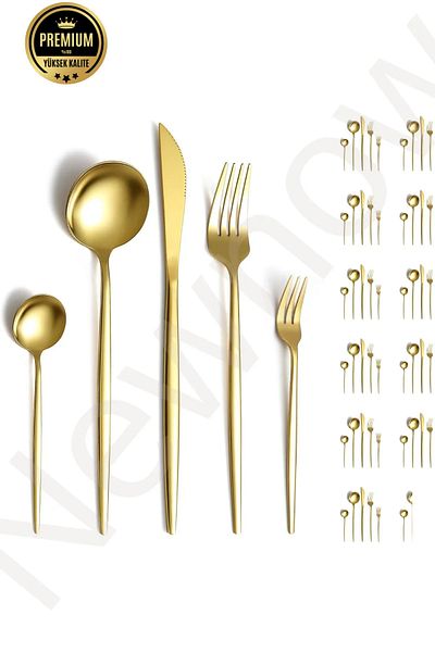 STLIFE High Quality 30-Partit Titanium Gold Top Cleaning Set: Spoon, Knife and Presentation