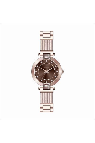 Raymond Rym-21002 Women's Wristwatch - Steel Case and Cord - 2 Years Warranty