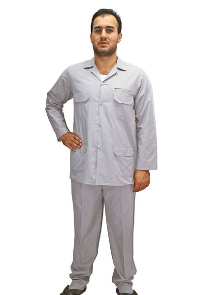 Beratnur Men's Linen 4 Pocket Double Safari Suit Hajj Umrah Outfit Dark Gray