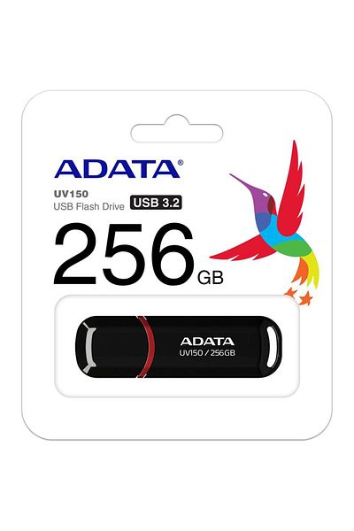 Adata ADATA UV150 USB Flash Drive, 256GB, USB 3.2, Black