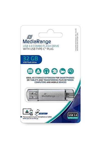 MediaRange Memorie USB MediaRange MR936 32GB USB-C,Argintiu