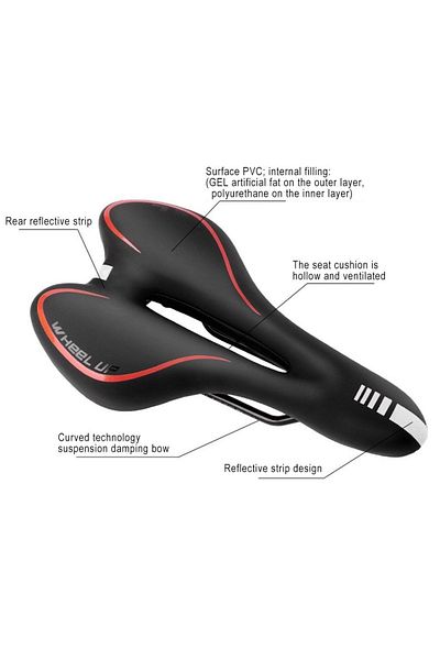 Rectus Mtb Saddle Inn Gel Reinforced Air Channel Red Soft