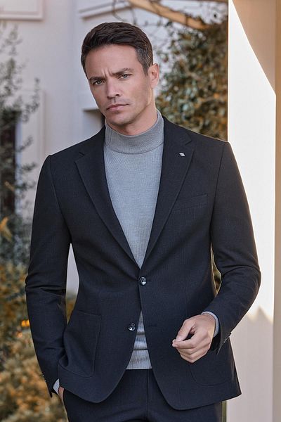 İmza Gray Classic Comfort Fit Knitwear - Long Sleeve, Half Turtleneck 1012245001