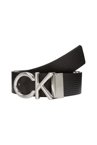 Calvin Klein Calvin Klein Black Genuine Leather Adj Metal Bombe 3 Belt