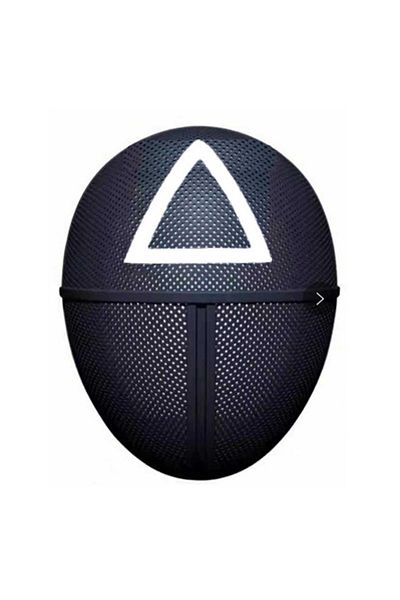 Depox Mască de plastic, Joc de calmar, Triunghi, plastic, negru, 24 cm