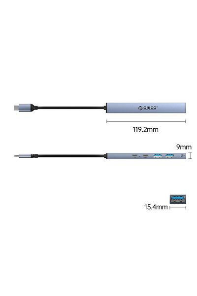 Orico Hub USB Orico BC1-5CP 5 Port-uri PD 60W, Gri