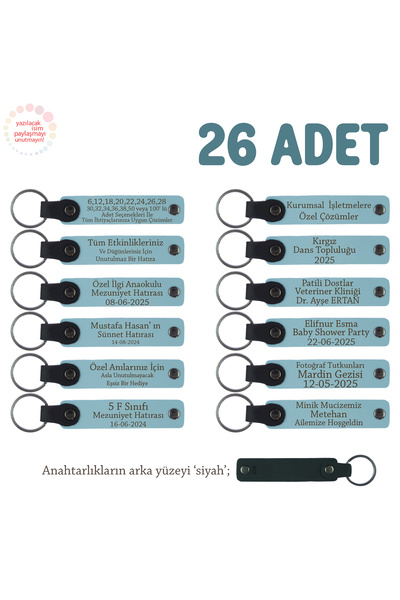 Asortishey Message from the Teacher Carne Moment Keychain Set of 26, Special ...