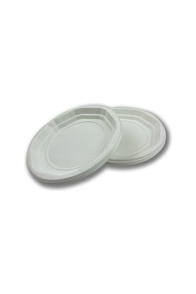 Green 19 CM DIAMETER PLASTIC PLATE 1 PACK 50 PIECES