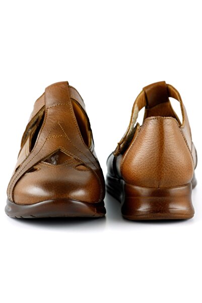 Erkan Saçmacı Παπούτσια Frida Taba από γνήσιο δέρμα με λεπτομέρεια Velcro Casual