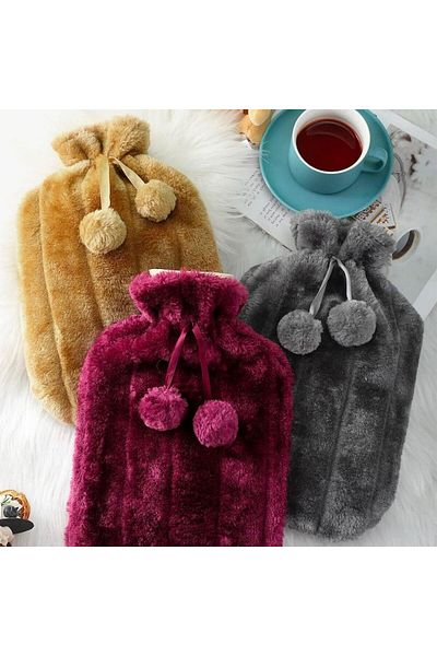 Modafiks 2 Liter Plush Hot Water Bag with Pompom 1St Class Rubber Material (5122)