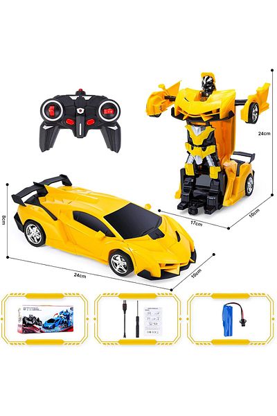 COOYA Deformation Robot Car Toys ,360 Degree Rotating Drifting, 2.4Ghz, 1:18 Robot Cars for Kids Gift