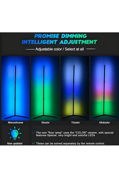 COOYA RGB Corner Lamp, LED Light Remote Control, ABS 20 Watt, Multicolor(132cm)