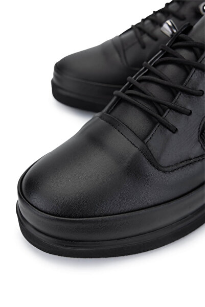 Tamer Tanca Kadın Hakiki Deri Siyah Deri Casual Ayakkabı