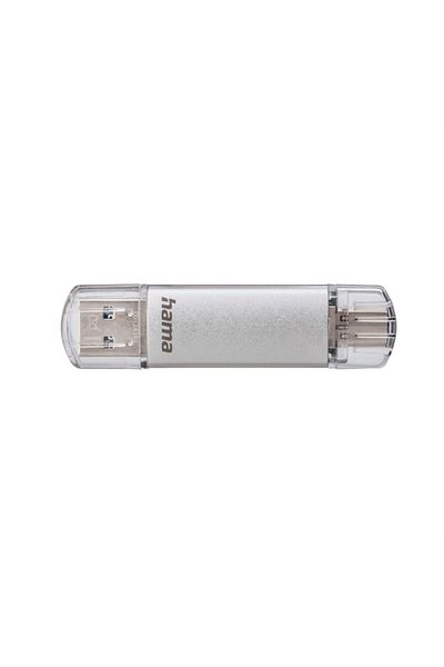 Hama HAMA C-Laeta USB Memory Stick 181073, USB 3.0-Type C, 128GB, 40MBs (Silver)